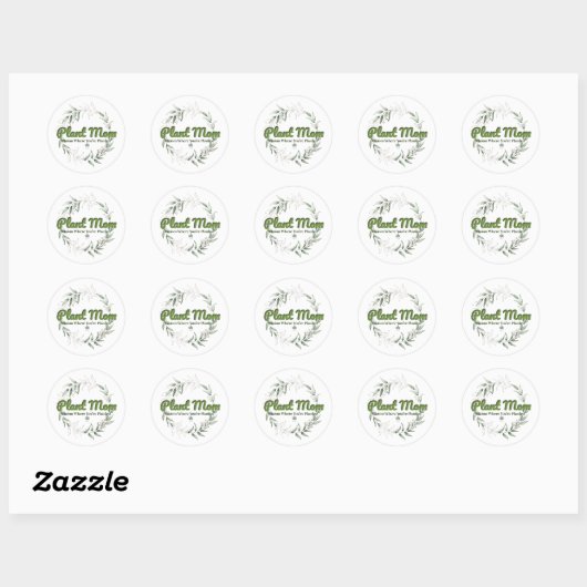Sticker 'Plant Moeder' Ronde Sticker – Botanisch G (Vel)