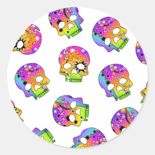 STICKER - POP ART SKULLS