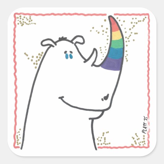 Sticker Pride Neushoorn (Voorkant)
