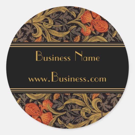 Sticker Print William Morris Black (Voorkant)