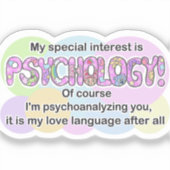 Sticker, Psychologie Taal van de Liefde (ADHD, Aut Sticker (Voorkant)