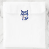 sticker, puppy ronde sticker (Tas)