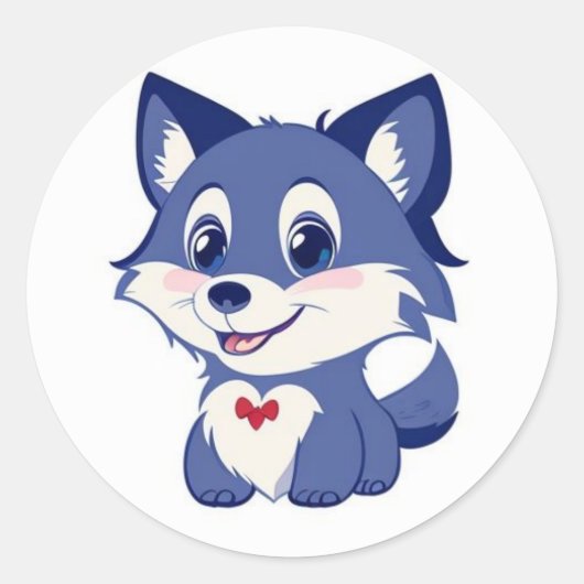 sticker, puppy ronde sticker (Voorkant)