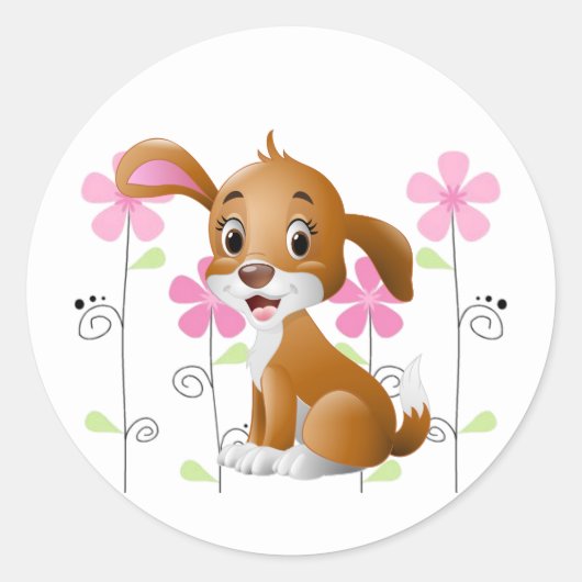 Sticker-puppy Ronde Sticker (Voorkant)