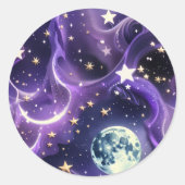 Sticker - Purple Celestial Moon Phases Design (Voorkant)