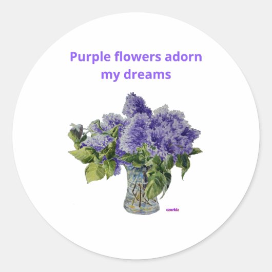 Sticker Purple Flowers lila (Voorkant)