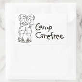 Sticker (rechthoek) | Onbezorgd kamperen (Tas)