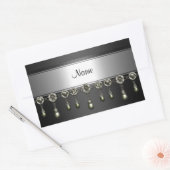 Sticker Rechthoek Zwart Zilver Chrome Jewel trim (Envelop)