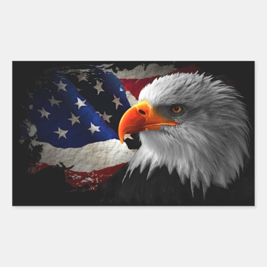 Sticker Rectangulair De Amerikaanse adelaar (Voorkant)