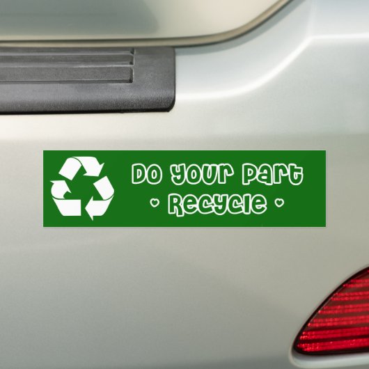 Sticker: Recyclen u uw deel Bumpersticker (Op auto)