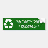 Sticker: Recyclen u uw deel Bumpersticker (Voorkant)