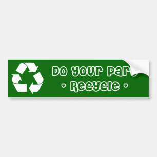 Sticker: Recyclen u uw deel Bumpersticker