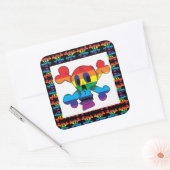 STICKER REGENBOOG SCHEDEL. (Envelop)