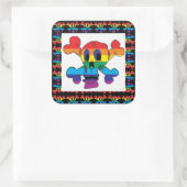 STICKER REGENBOOG SCHEDEL. (Tas)