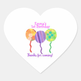 Sticker regenboogballon 1e verjaardag