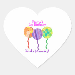 Sticker regenboogballon 1e verjaardag