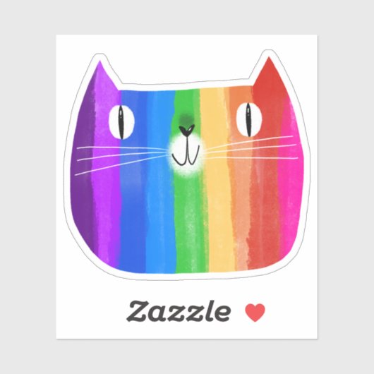 Sticker regenboogkat (Vel)