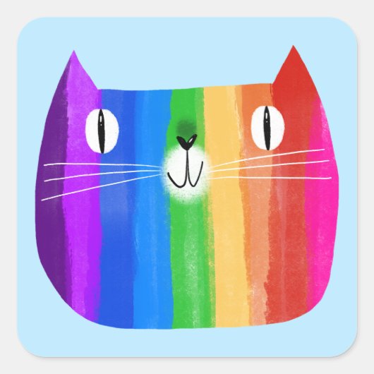 Sticker regenboogkat (Voorkant)