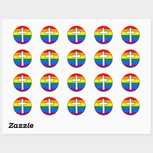 Sticker regenboogkruis (Vel)