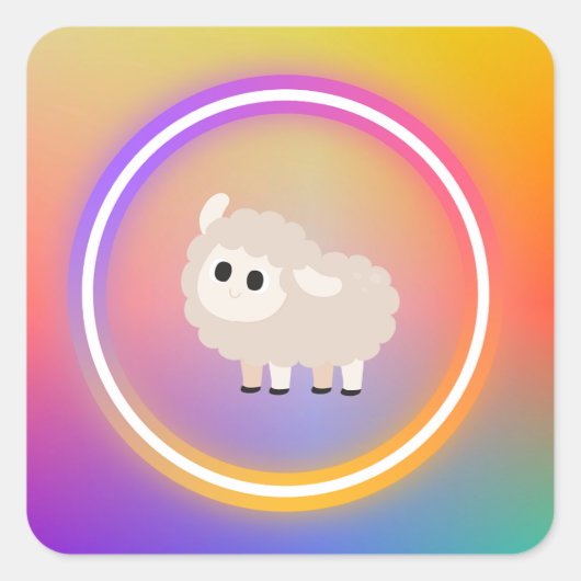 Sticker regenboogschaap (Voorkant)