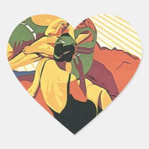 Sticker Retro Beach Vakanties op de Boardwalk