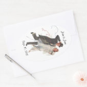 Sticker Retro Bruid & bruidegom Gepersonaliseerde (Envelop)