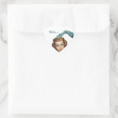Sticker... Retro Lady Fun Verrassingsfeestzegels Hart Sticker (Tas)