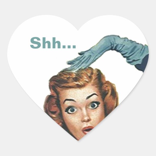 Sticker... Retro Lady Fun Verrassingsfeestzegels Hart Sticker (Voorkant)