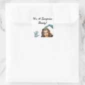 Sticker Retro Lady Surprise Party Envelope zegels (Tas)