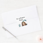 Sticker Retro Lady Surprise Party Envelope zegels (Envelop)
