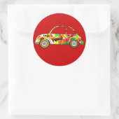 Sticker Retro Liefde Vrede Retro 60's 70's Auto (Tas)