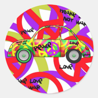 Sticker Retro Liefde Vrede Retro Jaren 60 Jaren 70