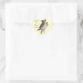 Sticker Retro Paar Huwelijk Huwelijk Hart Datum (Tas)