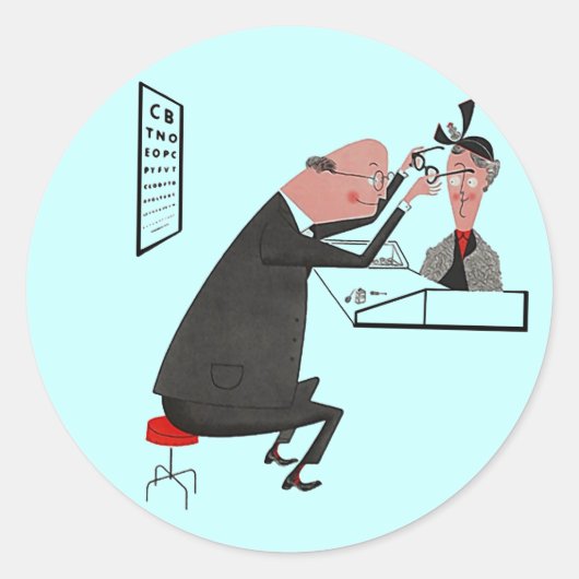 Sticker Retro Pink Heart ophthamoloog eye doc dd (Voorkant)