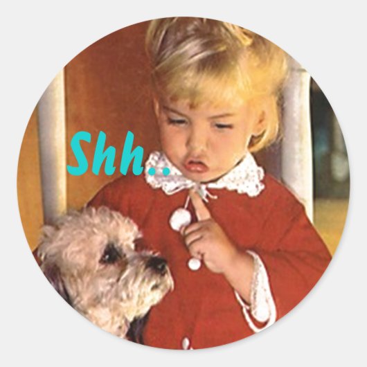 Sticker... Retro Secret Surprise Party Seals Ronde Sticker (Voorkant)