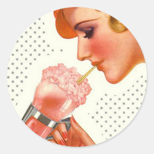 Sticker Retro Soda Fountain Mag hoes adverteren