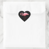 Sticker Retro Stationery Roze Flamingo Zwart Hart (Tas)