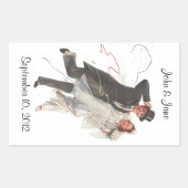 Sticker Retro Weddenschap Groom Happy Couple (Voorkant)