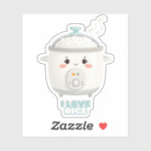 Sticker Ricecooker schattig ik hou van rijstfornui (Vel)