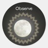 Sticker (rnd) - Moon/Observe (Voorkant)