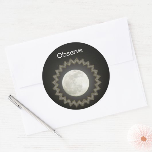 Sticker (rnd) - Moon/Observe (Envelop)