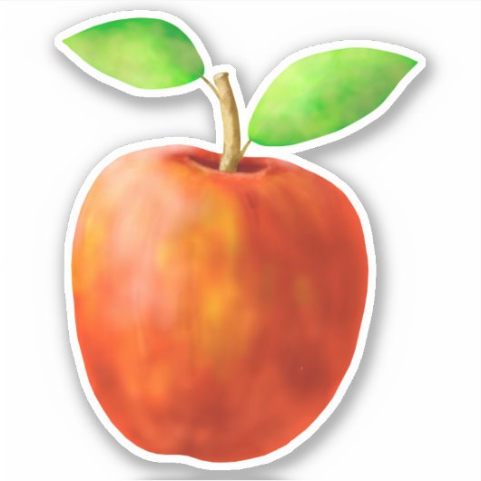 Sticker rode appel (Voorkant)