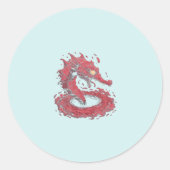 Sticker Rode Draak in Comicstijl (Voorkant)