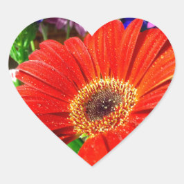 Sticker rode florale hartslag