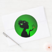 Sticker Rond De groene vlindervrouw (Envelop)