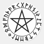 sticker rond Rune Pentakel (Voorkant)