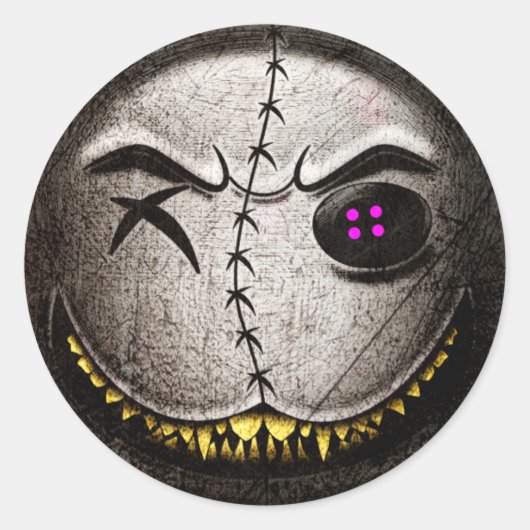 Sticker Rond Scarmoji Vintage (Voorkant)