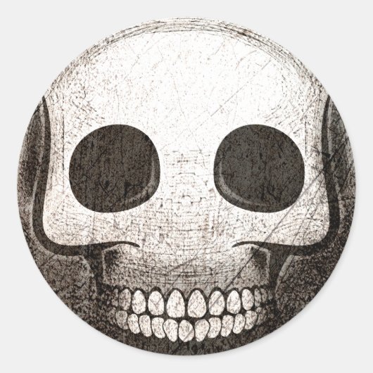 Sticker Rond Skullmoji Vintage (Voorkant)