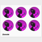 Sticker Rond Violette Vlindervrouw (Vel)