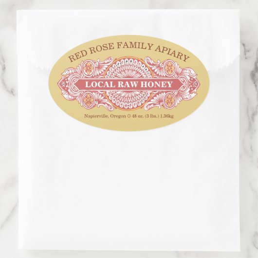  Sticker Rood en Goud Rosette (Tas)